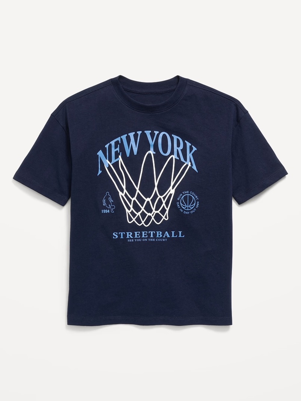 NWT Old Navy Boys New York Streetball Oversized Graphic T-Shirt | Size L (10-12)